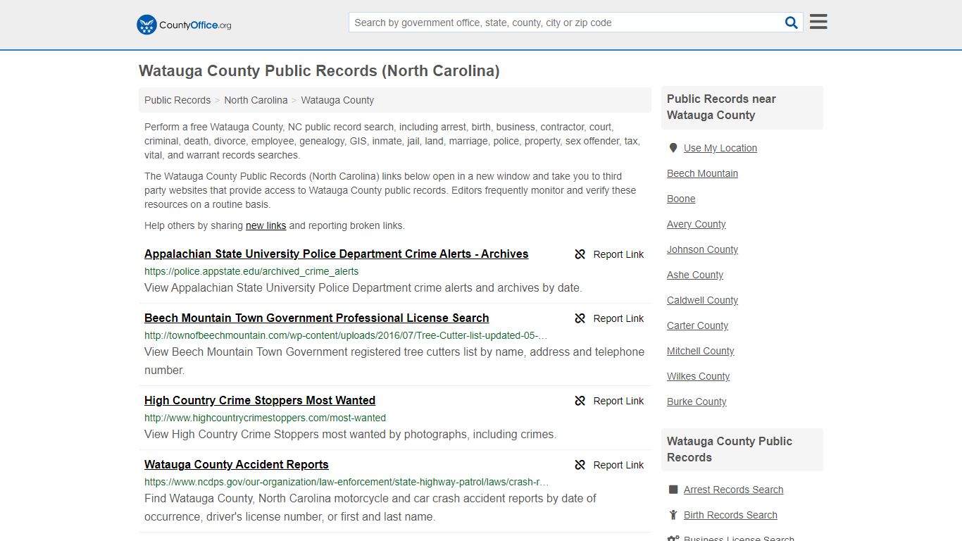 Public Records - Watauga County, NC (Business, Criminal ...