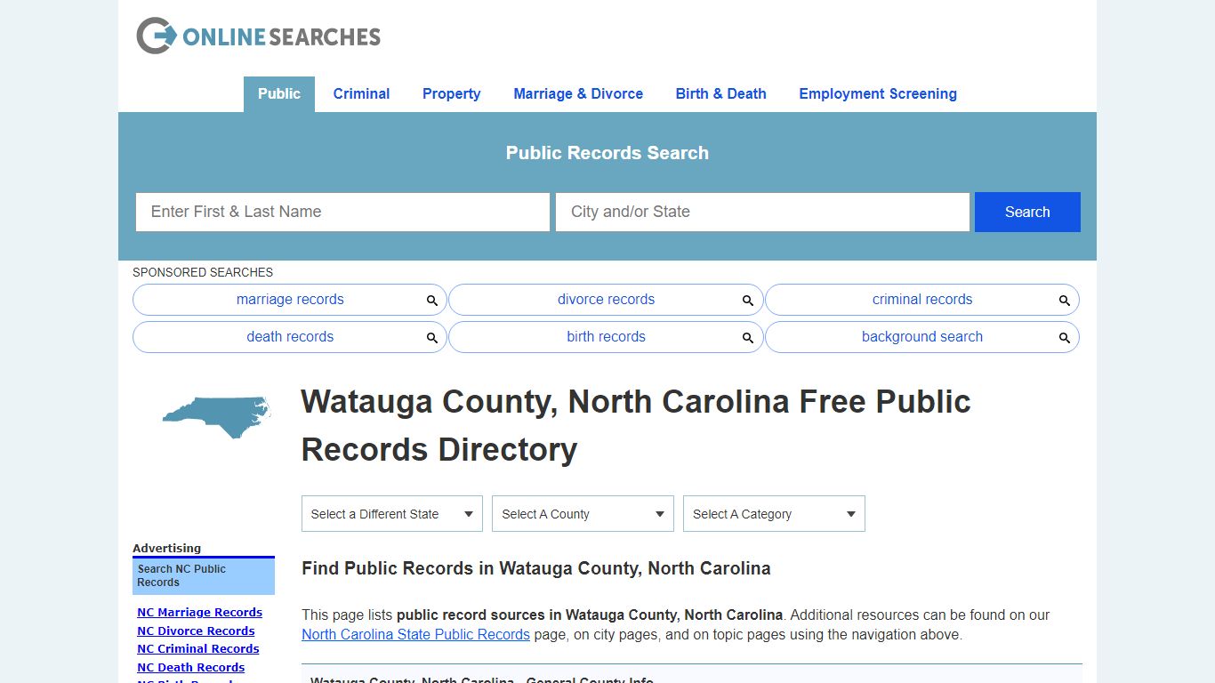 Watauga County, North Carolina Public Records Directory